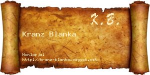 Kranz Blanka névjegykártya